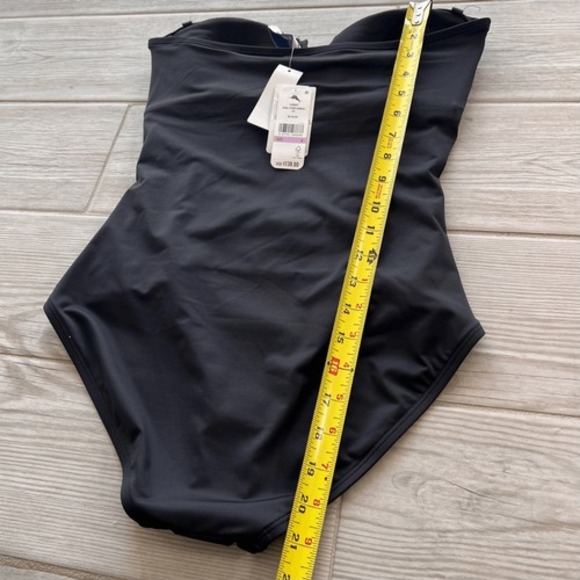 Tommy Bahama Womens Black‎ Pearl V Front Bandeau One Piece  Swimwear Size 6 NWT - Picture 5 of 6
